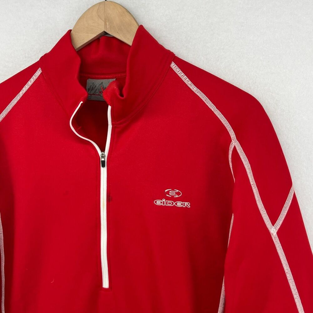 EIDER Sweatshirt Mens XL Fleece 1/2 Zip Ski Hiking Performance Pullover Red